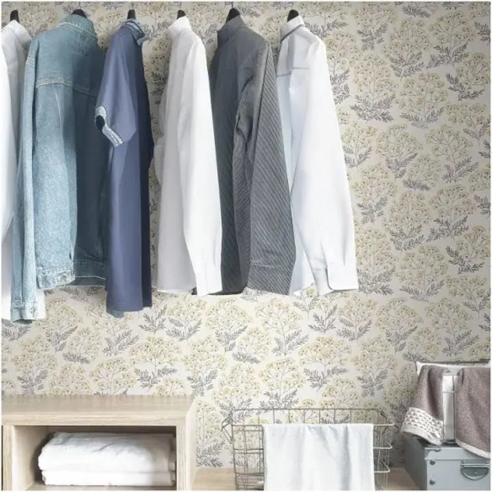 1 Roll NuWallpaper Yellow Wethersfield Peel and Stick Wallpaper